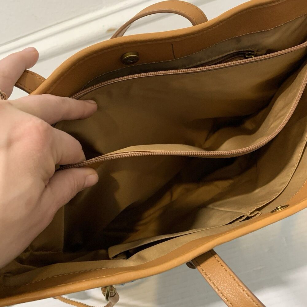 Fossil Tote Charlie Ecru Multi Stripe Pink Blue S… - image 8